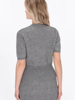 Dreimaster Damen Pullover in grau - Ausschnitt: Rundhals