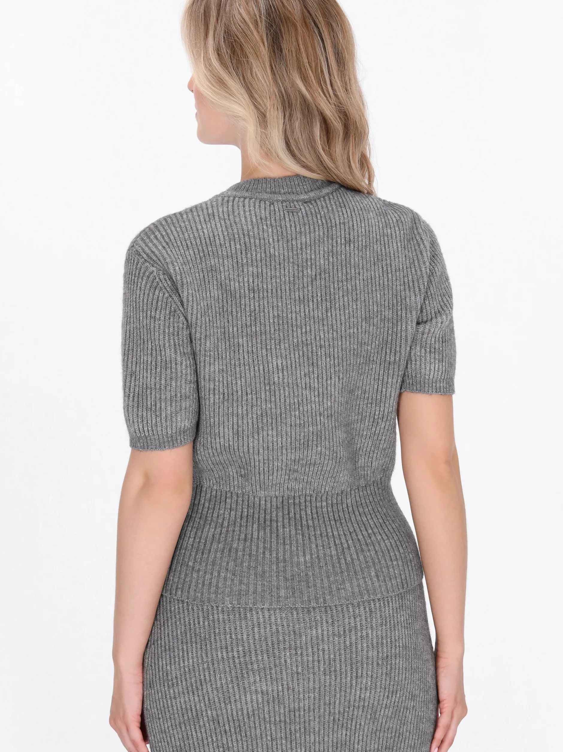 Dreimaster Damen Pullover in grau - Ausschnitt: Rundhals