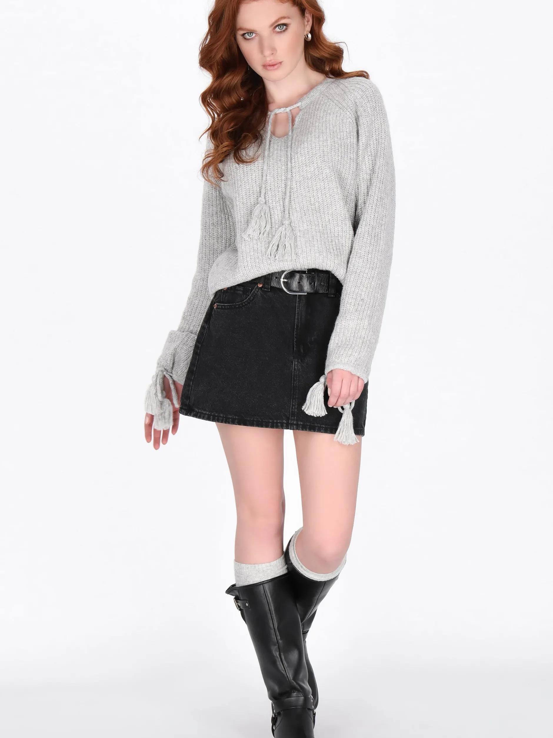 Dreimaster Damen Pullover in grau
