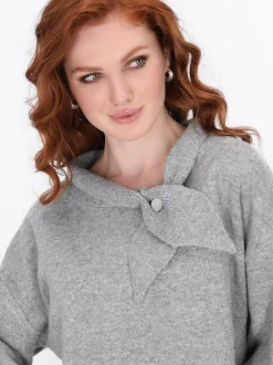 Dreimaster Damen Pullover in grau