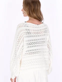 Dreimaster Damen Pullover in weiß