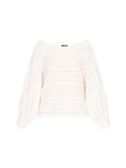 Dreimaster Damen Pullover in weiß