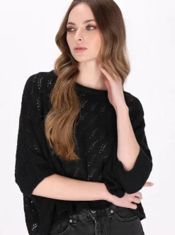Dreimaster Damen Pullover in schwarz