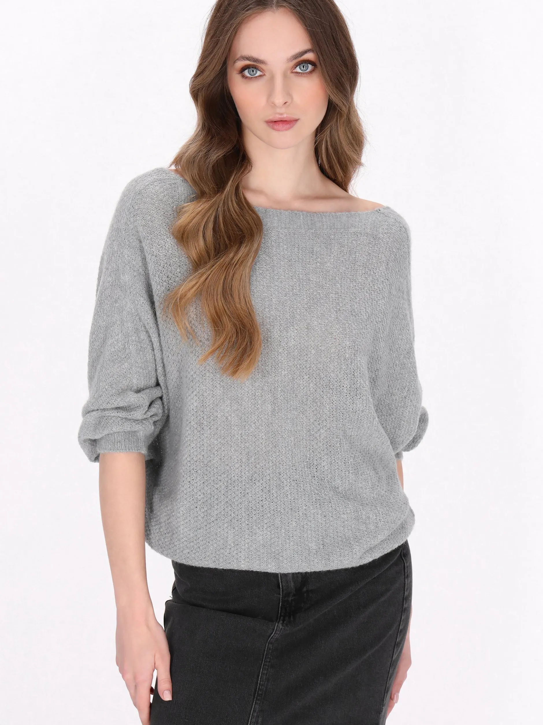 Dreimaster Damen Pullover in grau