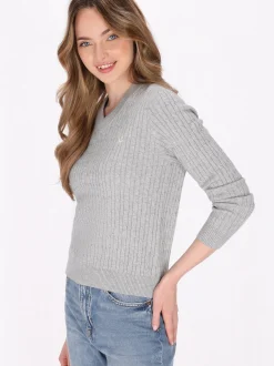 Dreimaster Damen Pullover in grau