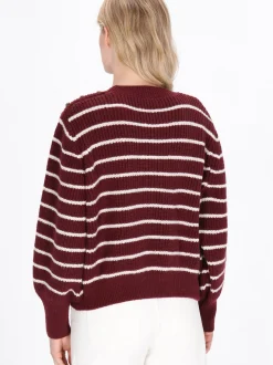 Dreimaster Damen Pullover in rot - Ausschnitt: Rundhals