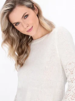 Dreimaster Damen Pullover in weiß