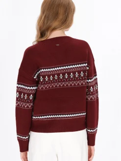 Dreimaster Damen Pullover in bordeaux