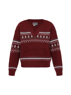 Dreimaster Damen Pullover in bordeaux