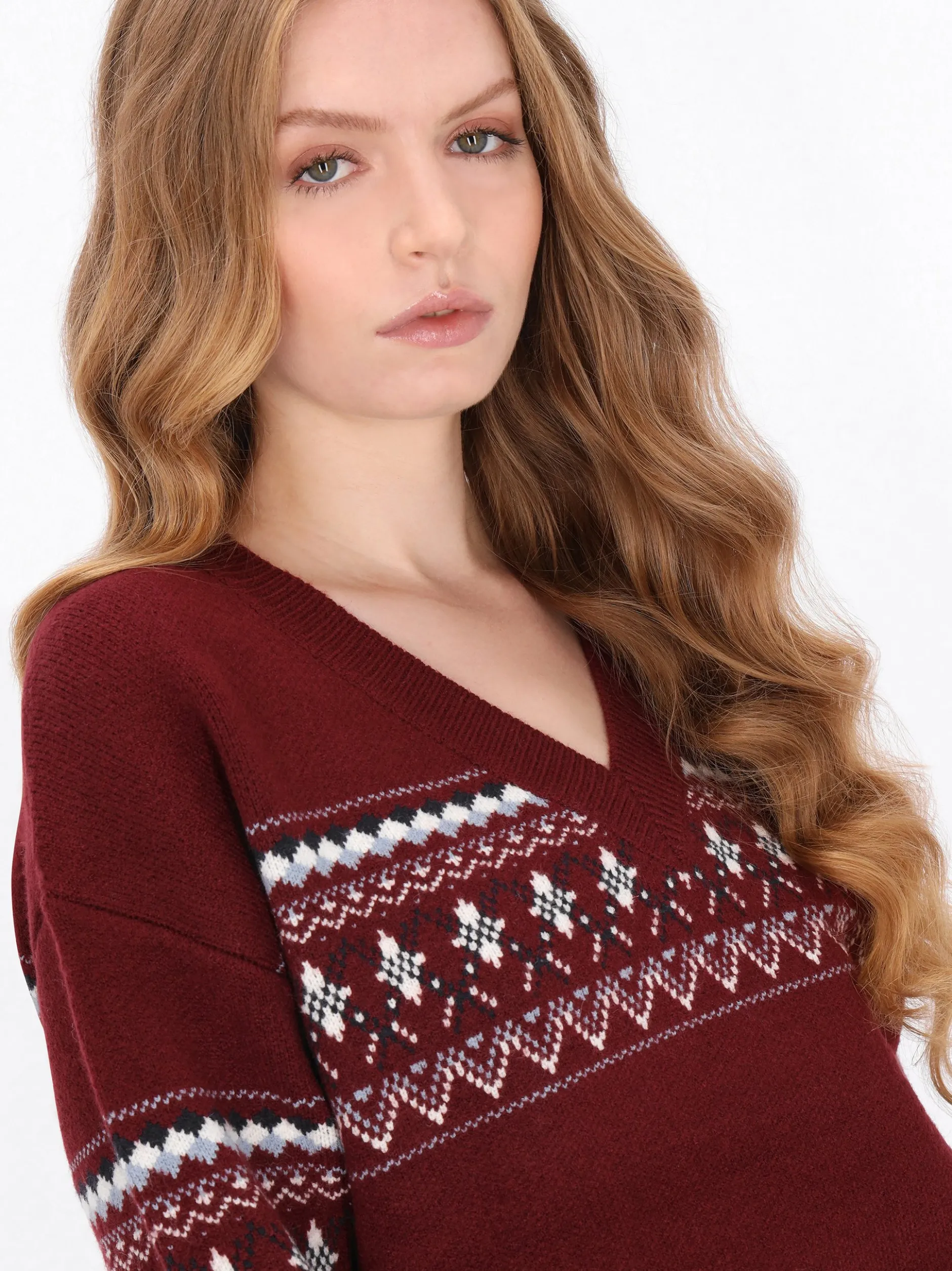 Dreimaster Damen Pullover in bordeaux