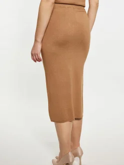 Dreimaster Damen Rock in camel - Länge: mittel