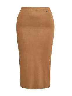 Dreimaster Damen Rock in camel - Länge: mittel