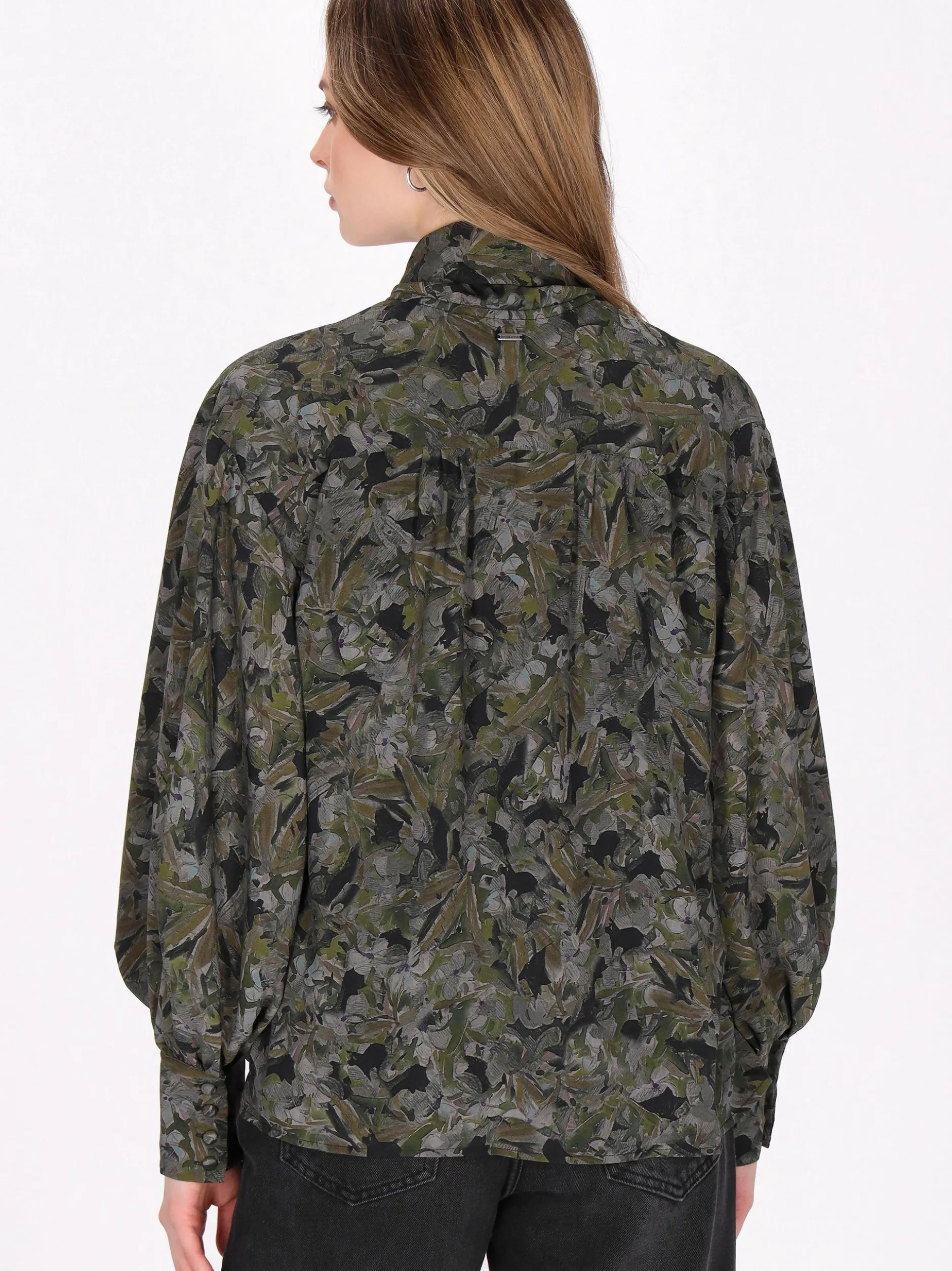 Dreimaster Damen Schluppenbluse in schwarz