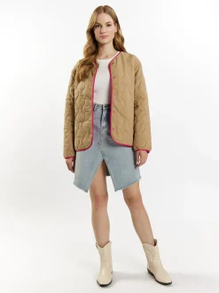 Dreimaster Damen Steppjacke in taupe