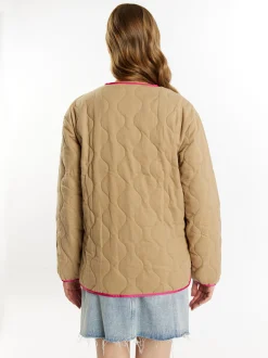 Dreimaster Damen Steppjacke in taupe