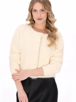 Dreimaster Damen Strickjacke in weiß