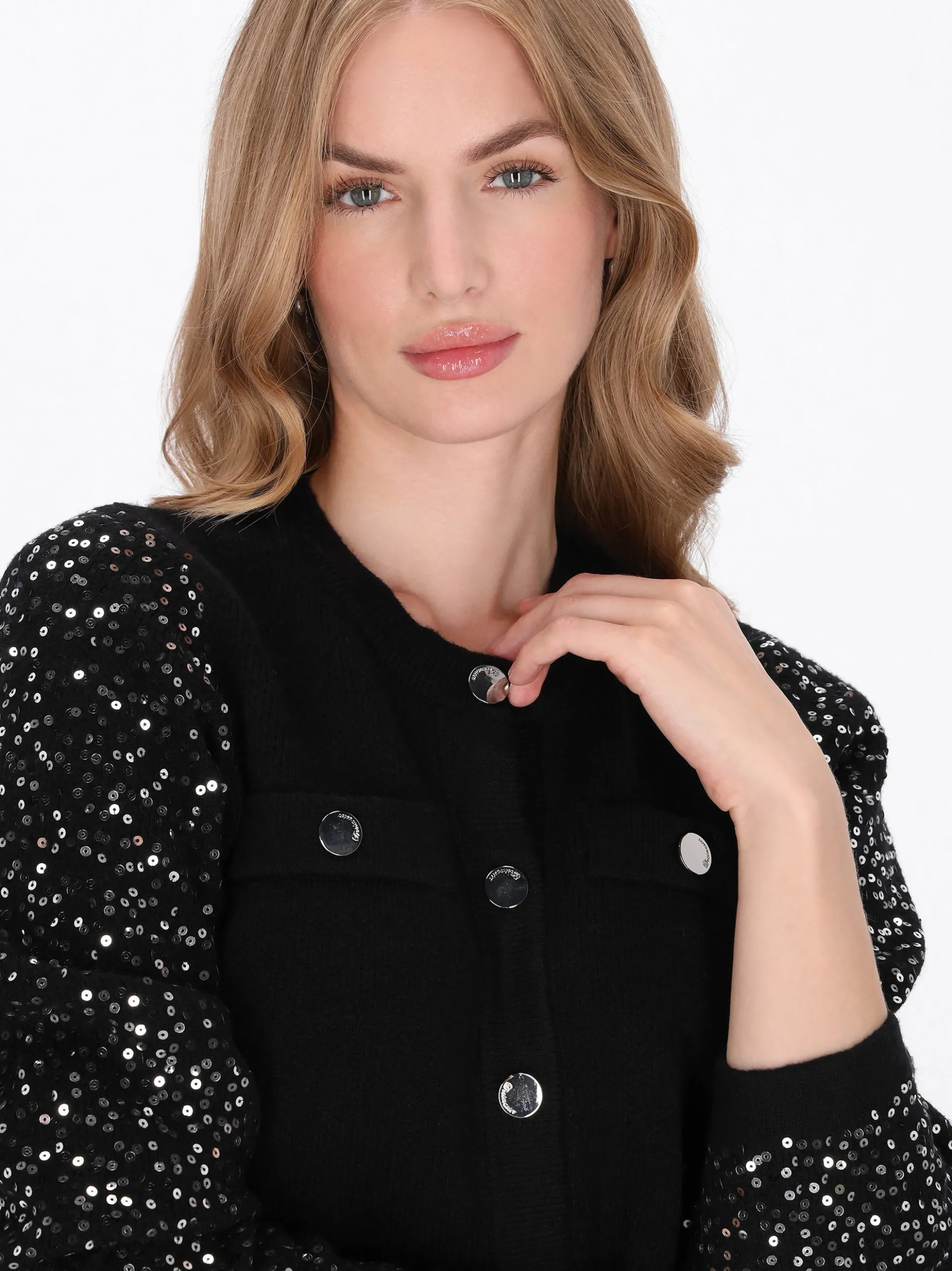 Dreimaster Damen Strickjacke in schwarz