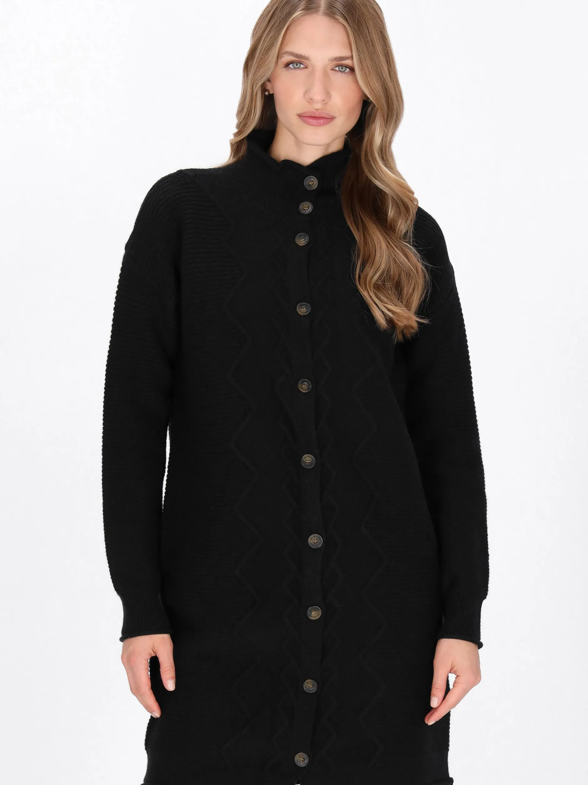 Dreimaster Damen Strickjacke in schwarz