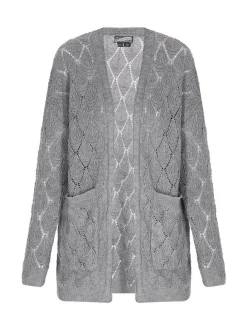 Dreimaster Damen Strickjacke in grau