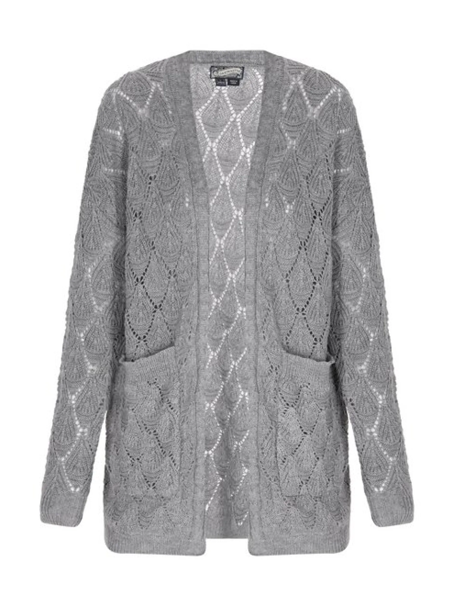 Dreimaster Damen Strickjacke in grau