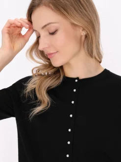 Dreimaster Damen Strickjacke in schwarz