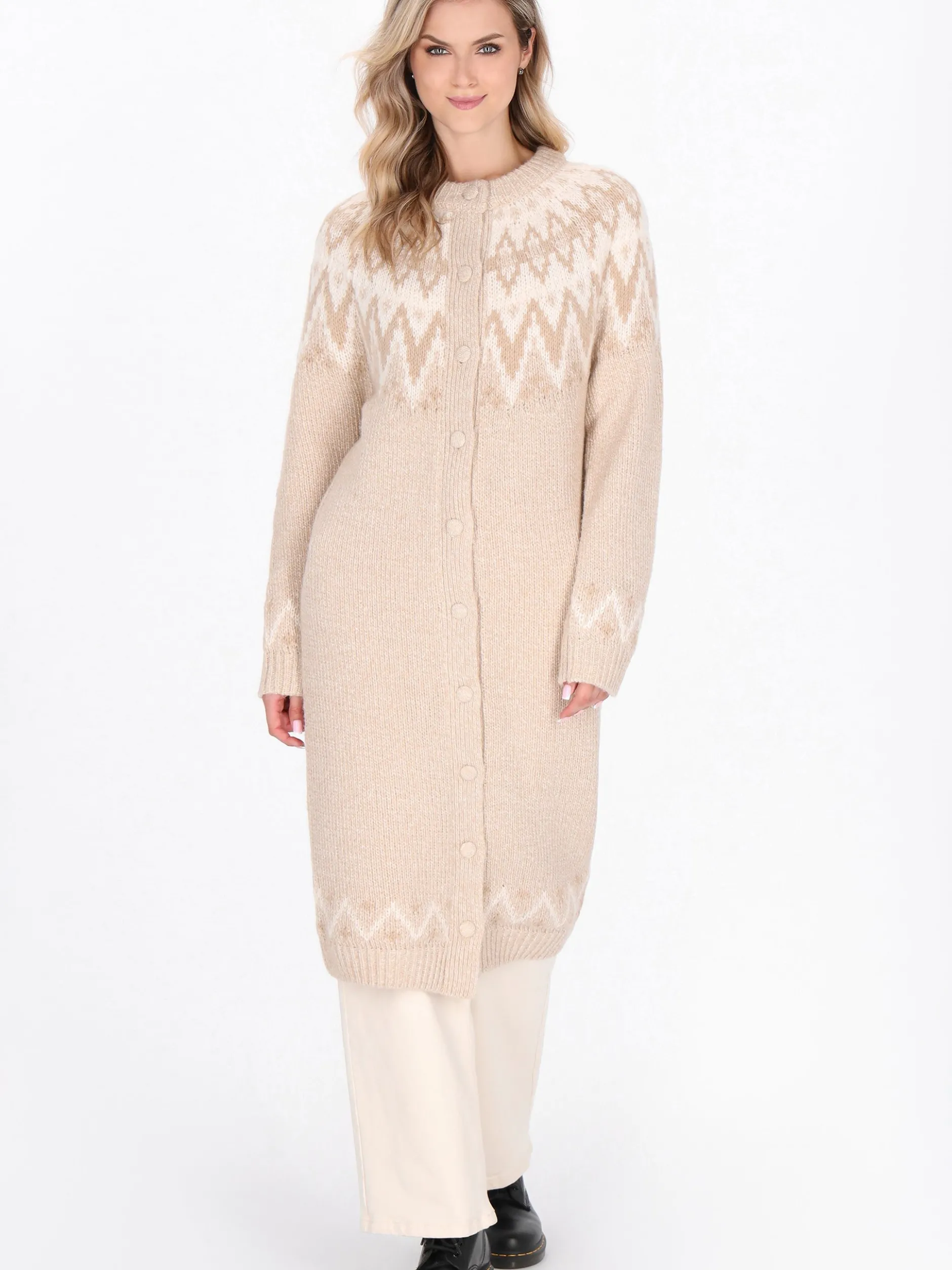 Dreimaster Damen Strickjacke in beige
