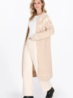 Dreimaster Damen Strickjacke in beige