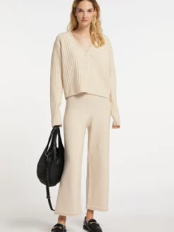 Dreimaster Damen Strickjacke in weiß