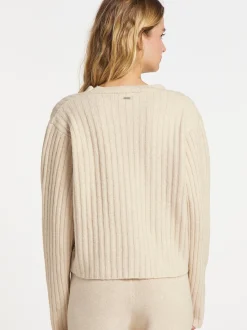 Dreimaster Damen Strickjacke in weiß