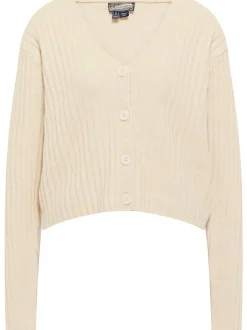 Dreimaster Damen Strickjacke in weiß