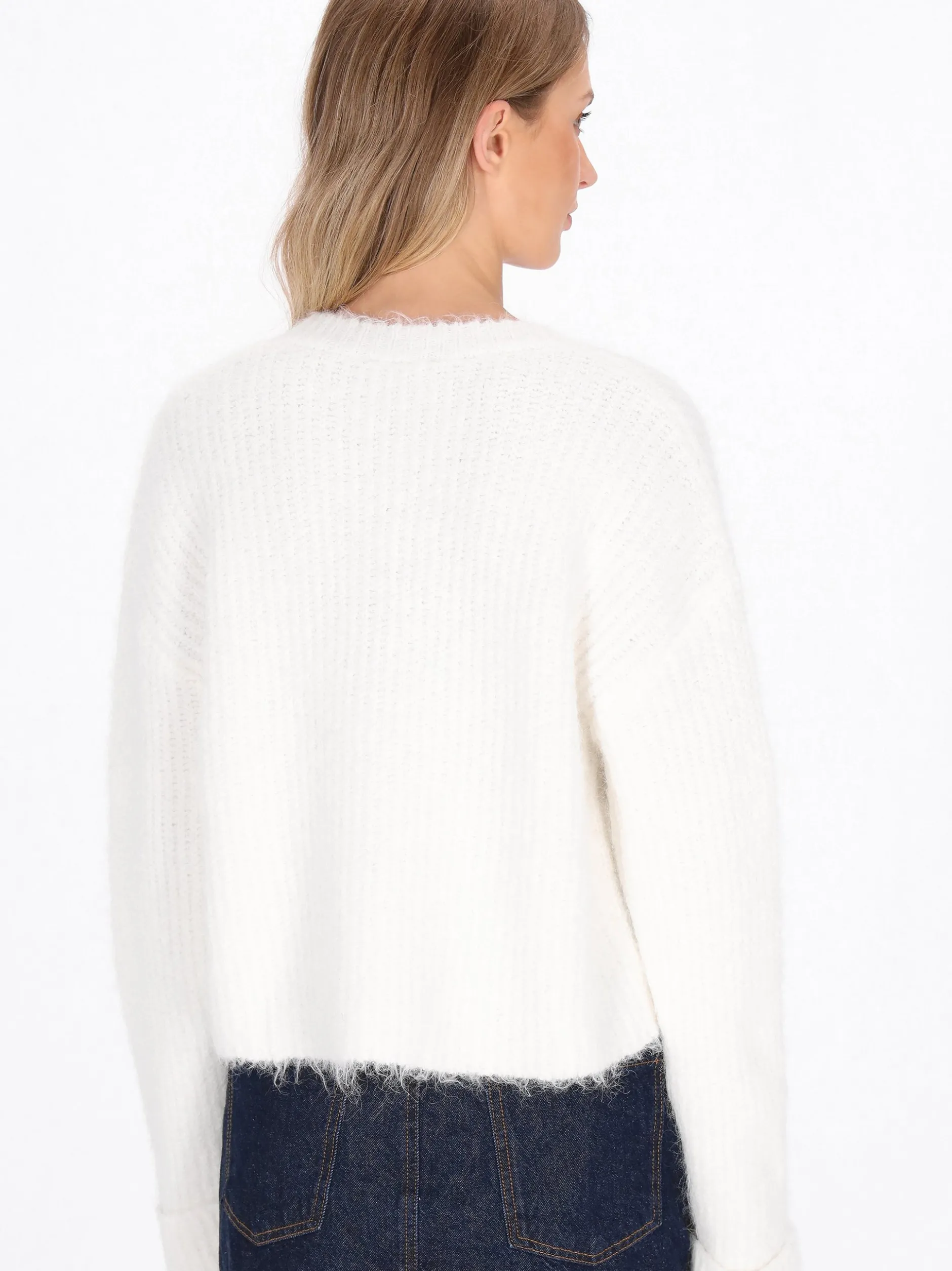 Dreimaster Damen Strickjacke in weiß