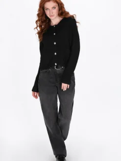 Dreimaster Damen Strickjacke in schwarz