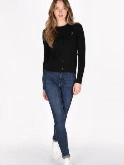 Dreimaster Damen Strickjacke in schwarz