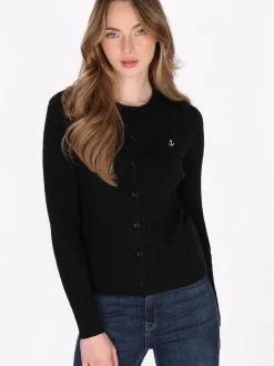 Dreimaster Damen Strickjacke in schwarz