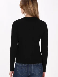 Dreimaster Damen Strickjacke in schwarz