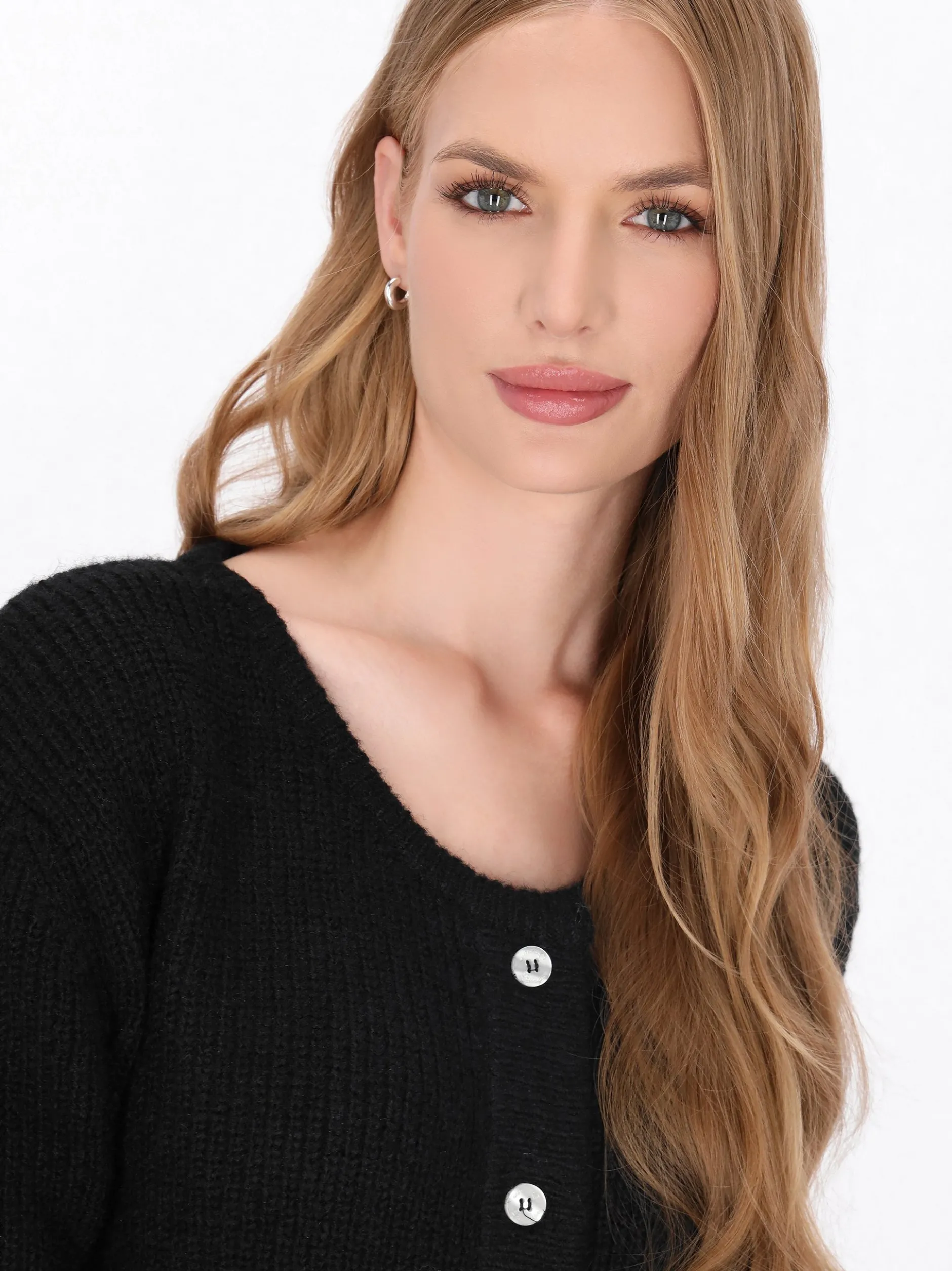 Dreimaster Damen Strickjacke in schwarz