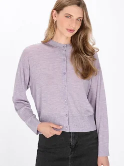 Dreimaster Damen Strickjacke in lila