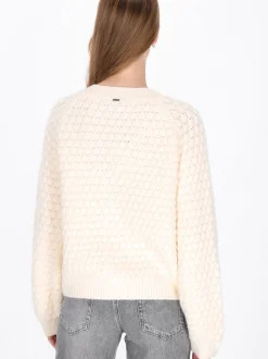 Dreimaster Damen Strickjacke in weiß