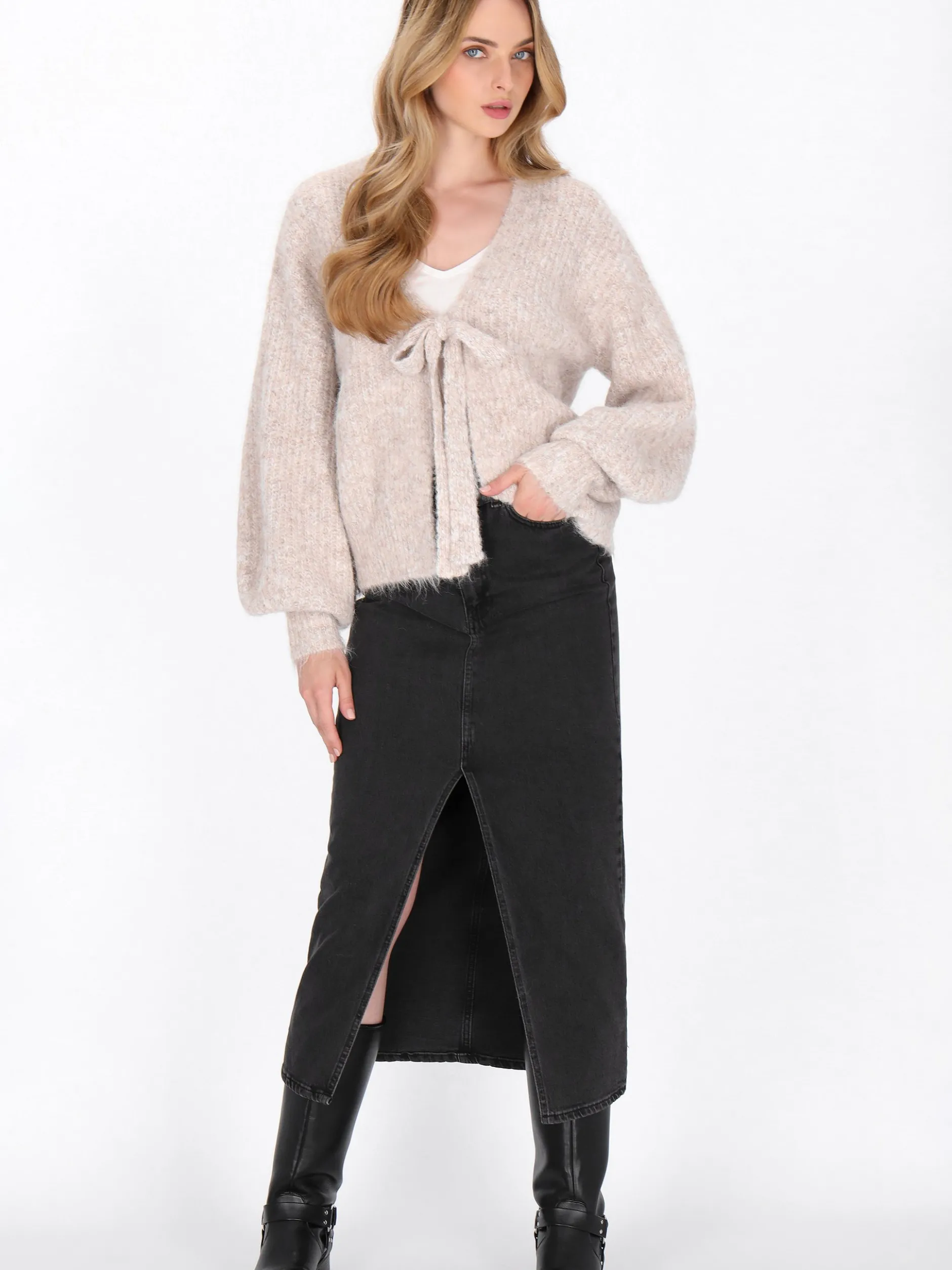 Dreimaster Damen Strickjacke in beige