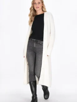 Dreimaster Damen Strickjacke in weiß