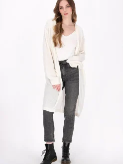 Dreimaster Damen Strickjacke in weiß