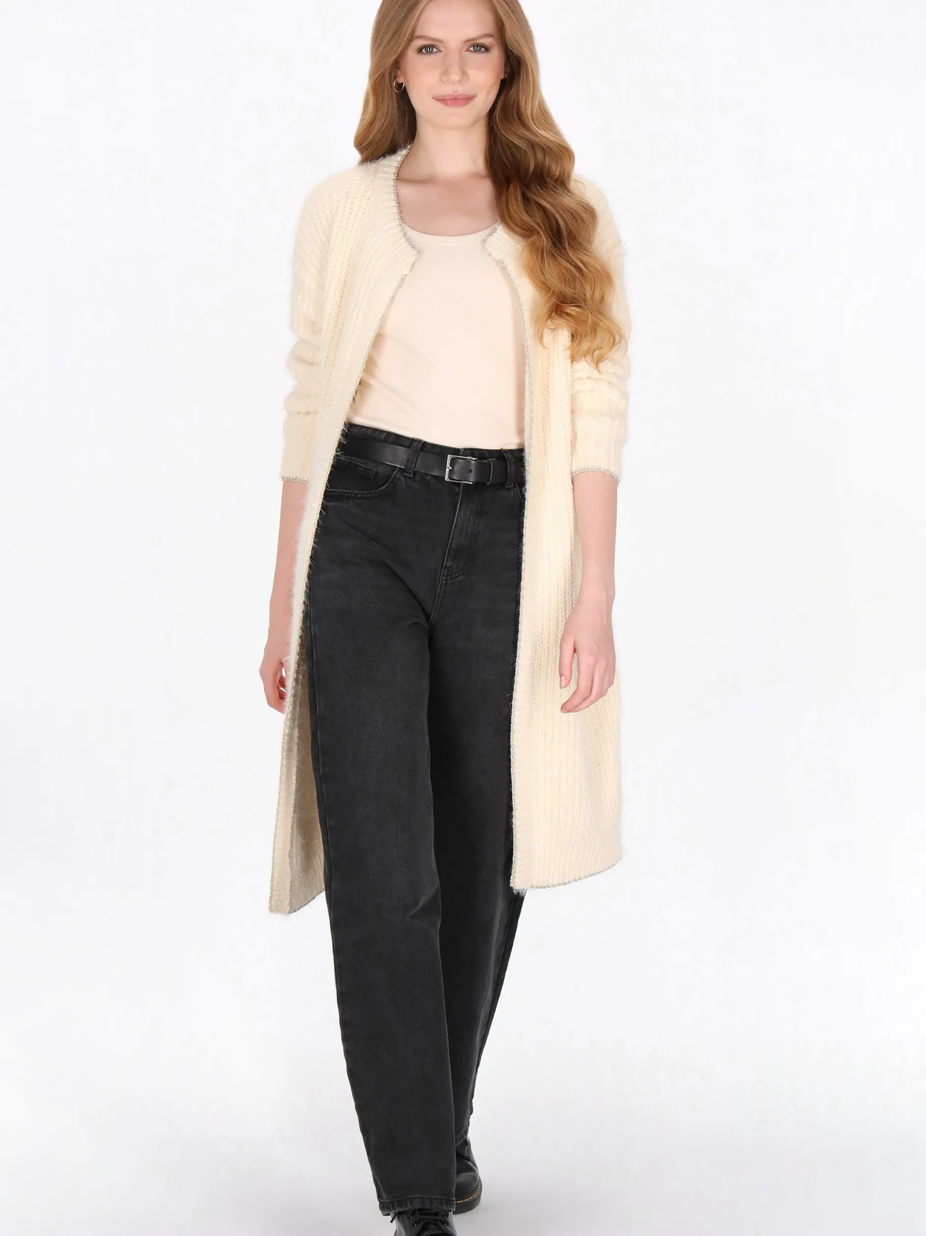Dreimaster Damen Strickjacke in weiß