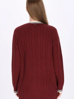 Dreimaster Damen Strickjacke in rot