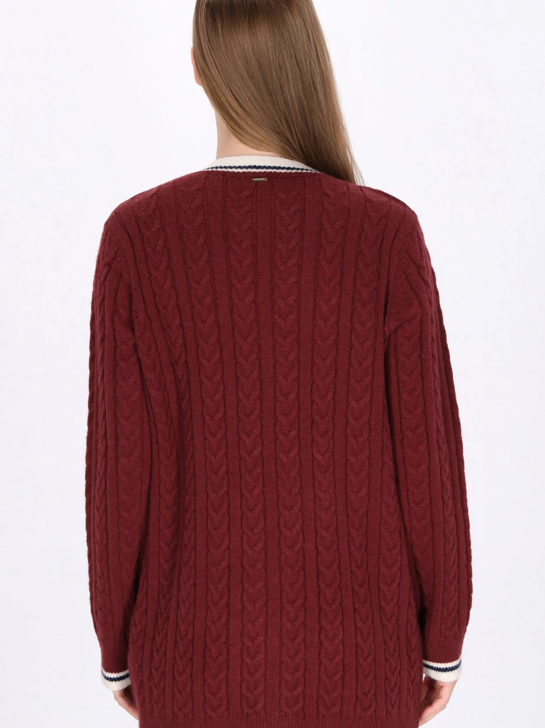 Dreimaster Damen Strickjacke in rot