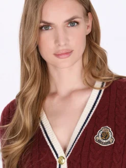 Dreimaster Damen Strickjacke in rot