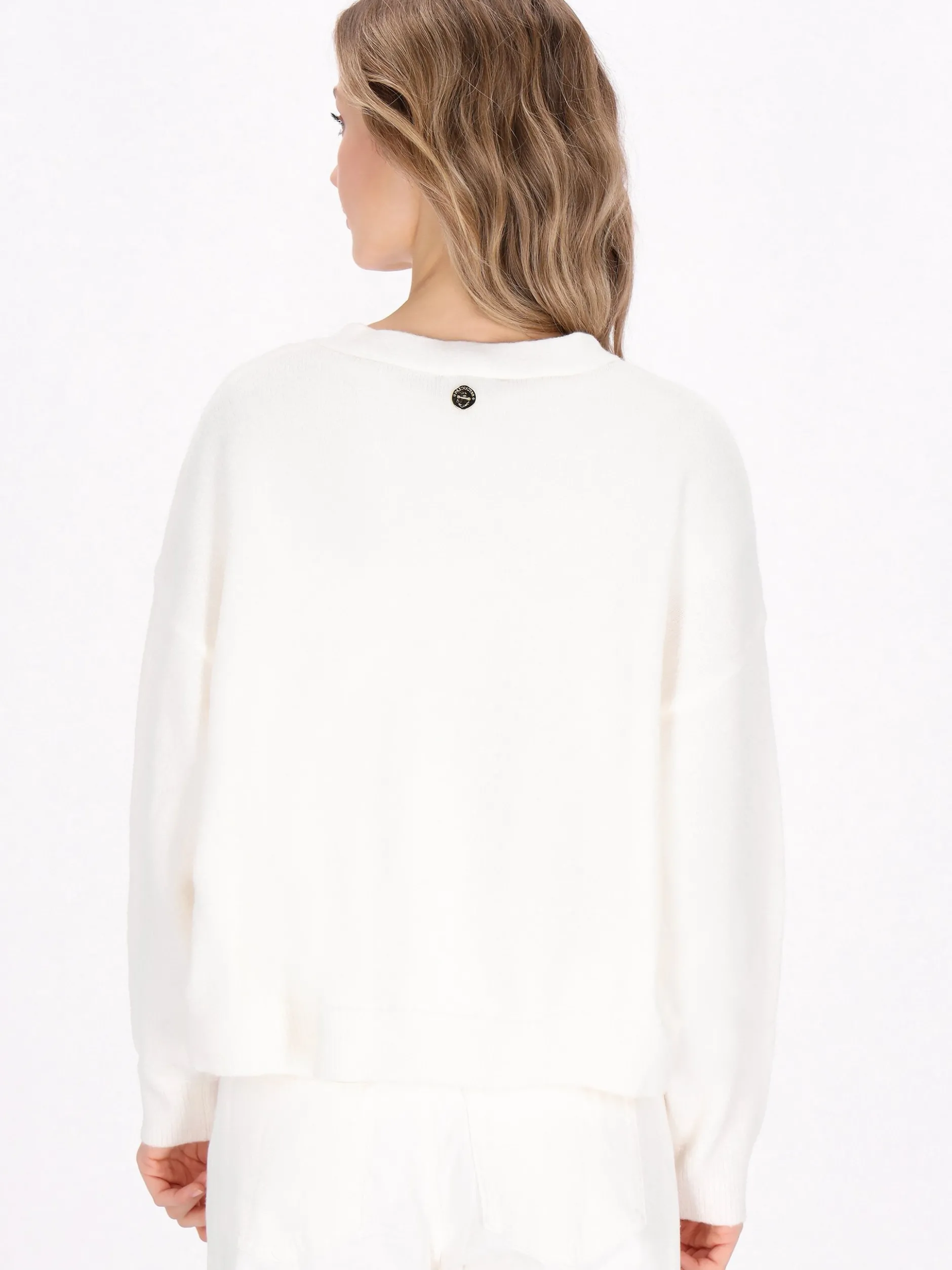 Dreimaster Damen Strickjacke in weiß