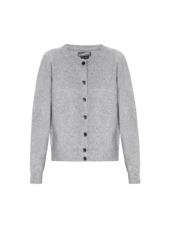 Dreimaster Damen Strickjacke in grau