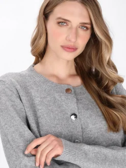 Dreimaster Damen Strickjacke in grau