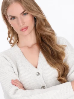 Dreimaster Damen Strickjacke in weiß