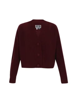 Dreimaster Damen Strickjacke in bordeaux